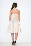 23232 White Candy Dot Halter Dress