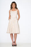 23232 White Candy Dot Halter Dress