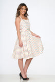 23232 White Candy Dot Halter Dress
