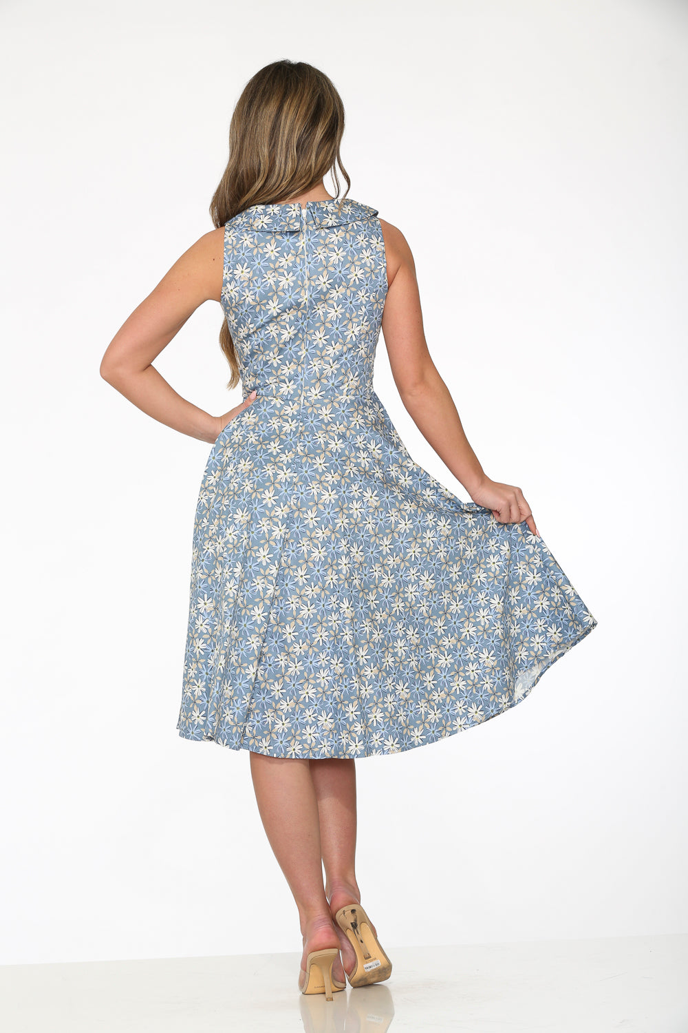 23240 Blue Daisy Floral Dress