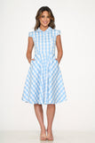 23341 Blue Gingham Swing Dress