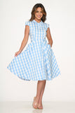 23341 Blue Gingham Swing Dress