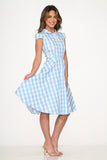 23341 Blue Gingham Swing Dress