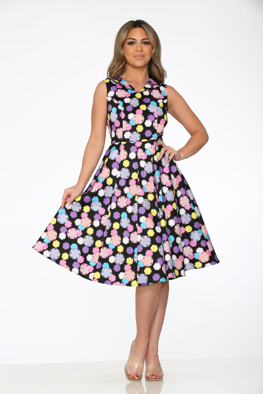 23630 Black Purple Dress