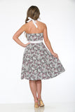 23980 Zebra Leopard Halter Dress