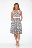 23980 Zebra Leopard Halter Dress