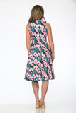 24030 Pink Floral Dress