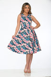 24030 Pink Floral Dress