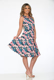 24030 Pink Floral Dress