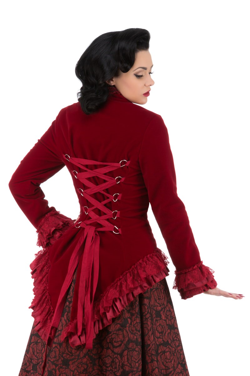 3034 Gloria Jacket in Red Velvet