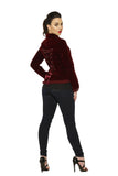 3157 Evaline Velveteen Jacket in Burgundy