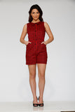 40220 Black Red Gingham Romper