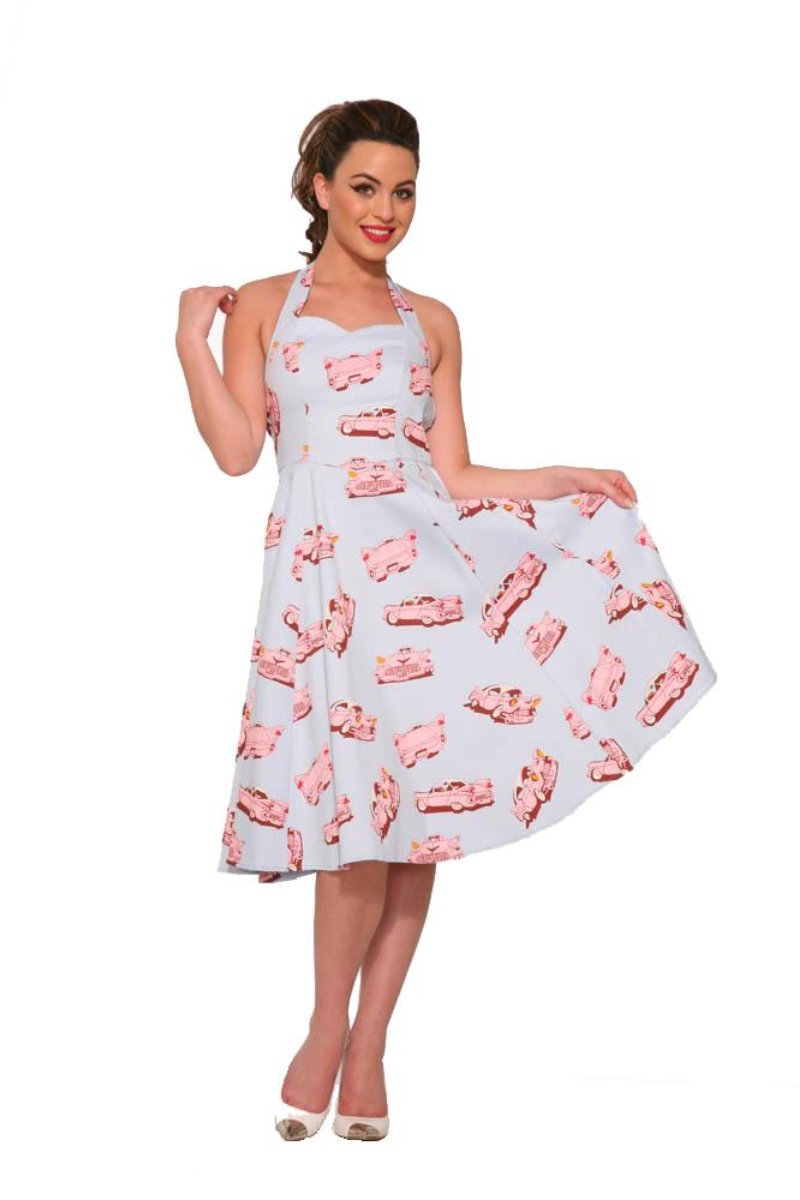 4111 Car Hop Halter Swing Dress