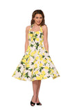 4111 Lemon Halter Swing Dress