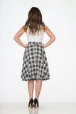 49280 Black White Plaid Skirt