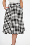 49280 Black White Plaid Skirt