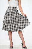 49280 Black White Plaid Skirt