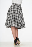 49280 Black White Plaid Skirt
