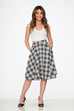 49280 Black White Plaid Skirt