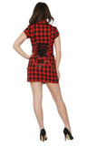 60407 Black Red Check Dress