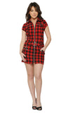 60407 Black Red Check Dress