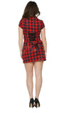 60408 Navy Red Check Dress