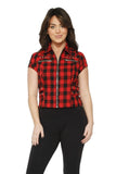 60427 Black Red Check Top