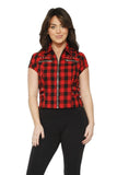 60427 Black Red Check Top