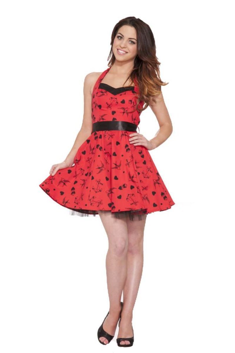 6375 Red Tattoo Mini Dress