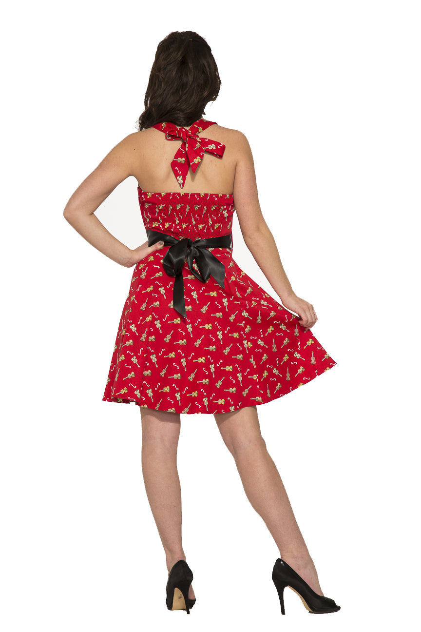 6376 Violin Vixen Mini Dress in Red