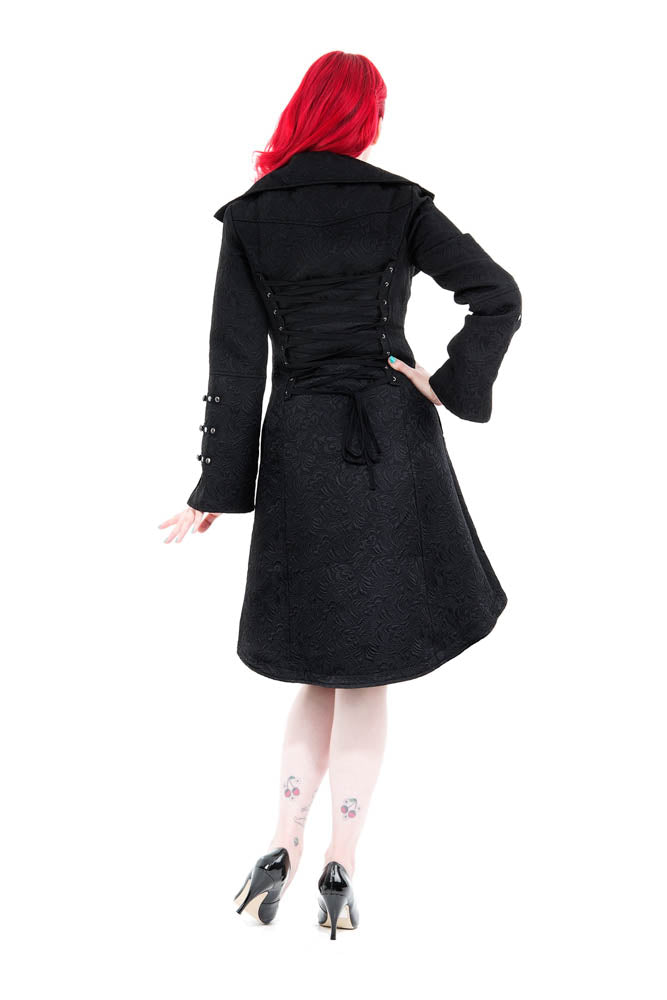 6486 Blair Coat in Black Brocade