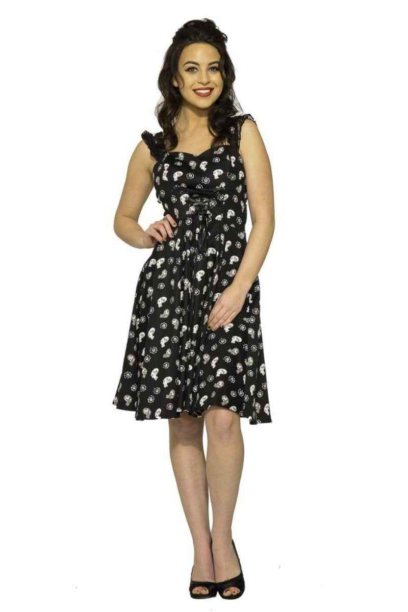 6672 Skull Baby Swing Dress in Black