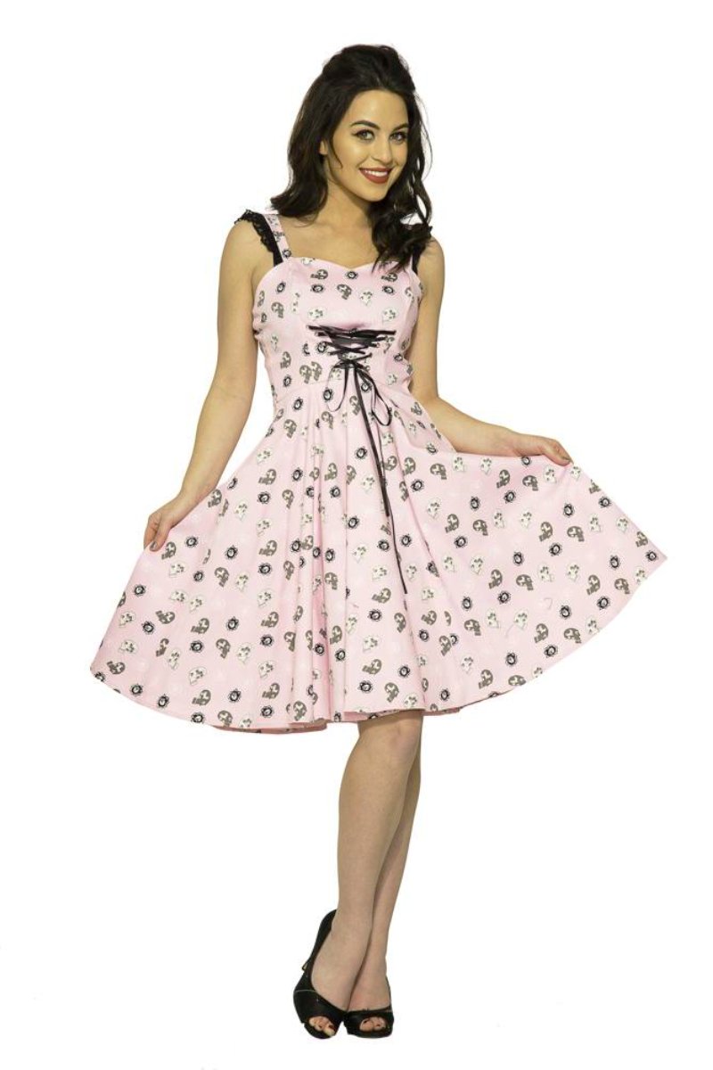 6672 Skull Baby Swing Dress in Pink