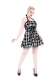 6733 Plaid Tattoo Mini Dress in B&W