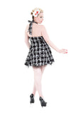 6733 Plaid Tattoo Mini Dress in B&W