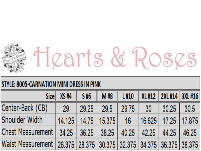 8005 Carnation Mini Dress in Pink