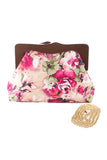 8401 Samantha Floral Wood Clutch Bag