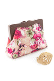 8401 Samantha Floral Wood Clutch Bag