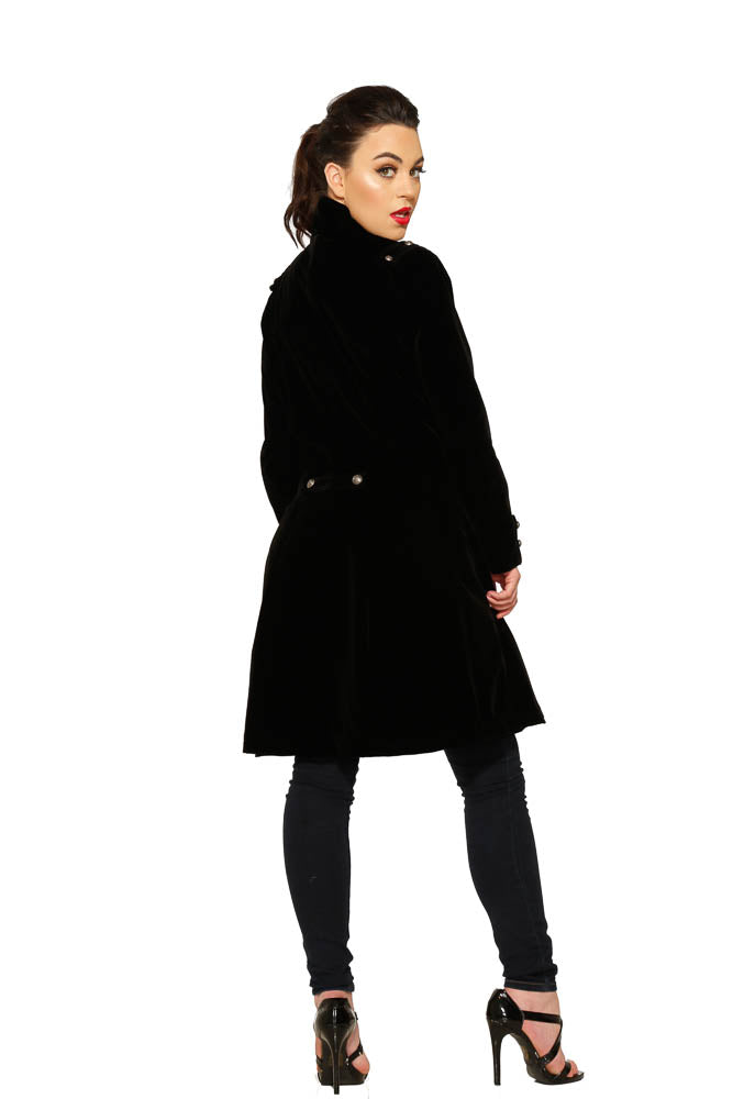 9190 Marcella Flared Velvet Coat
