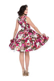 9347 White Rose Floral Georgia Dress