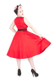 9427 Keyhole Dress in Red