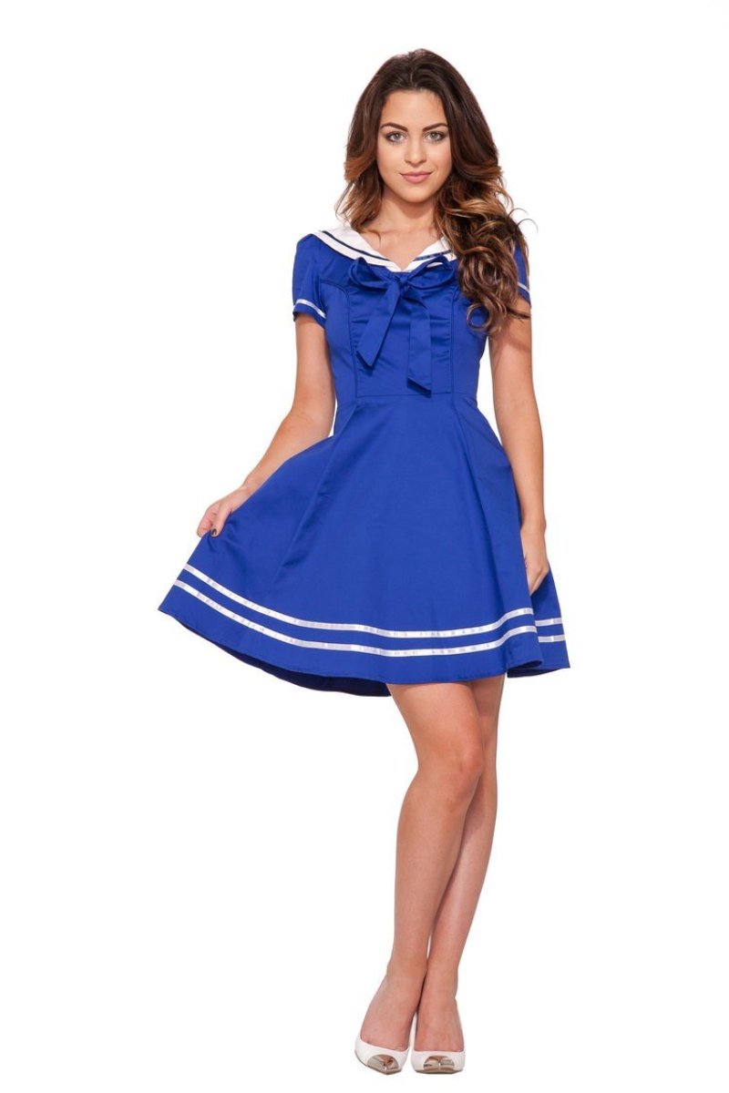 9452 Sailor Mini Dress in Blue