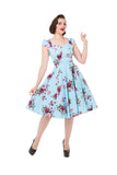 9836 Royal Ballet Swing Dress in Blue