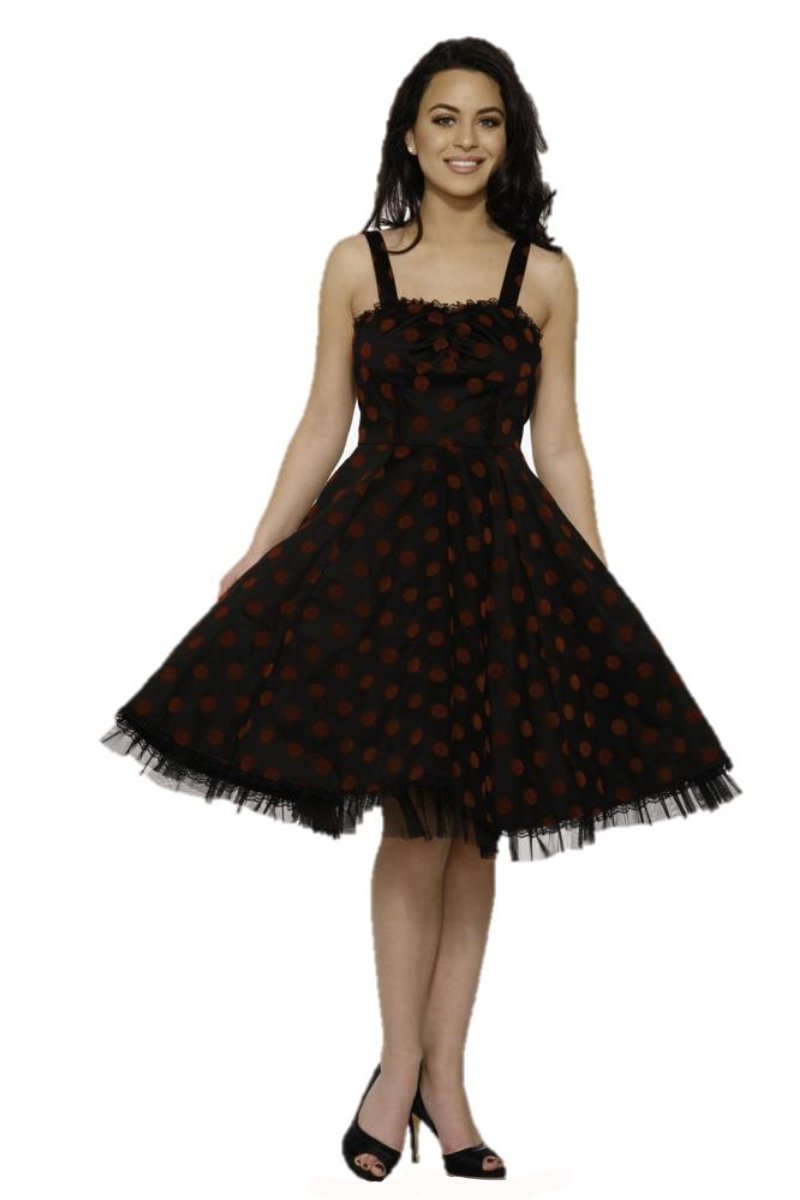 9978 Nikki Dress in Red Polka-dot