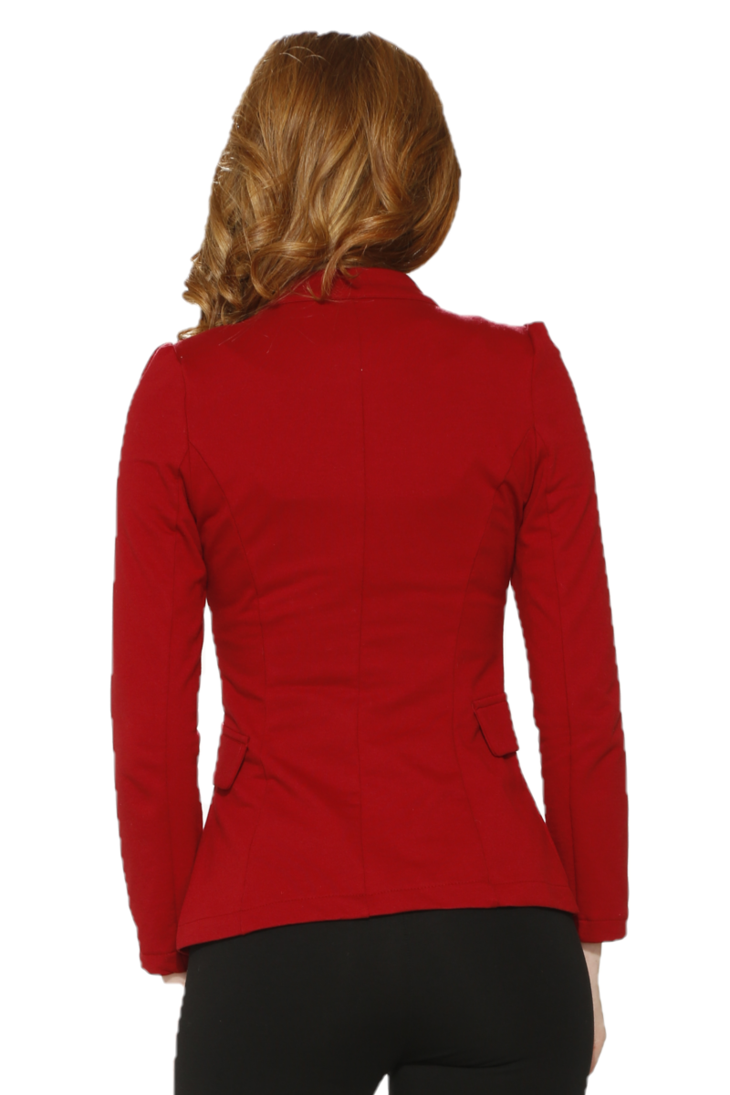 C6421 Red Zipper Jacket