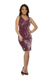 L017990 Crushed Velvet Pink Dress