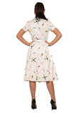 4153 Peggy Top and Holly Skirt in White Beauty Salon Print Two Piece Set