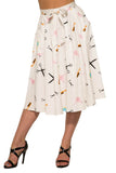 4153 Peggy Top and Holly Skirt in White Beauty Salon Print Two Piece Set