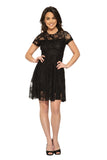 V020746 Lacey Black Dress